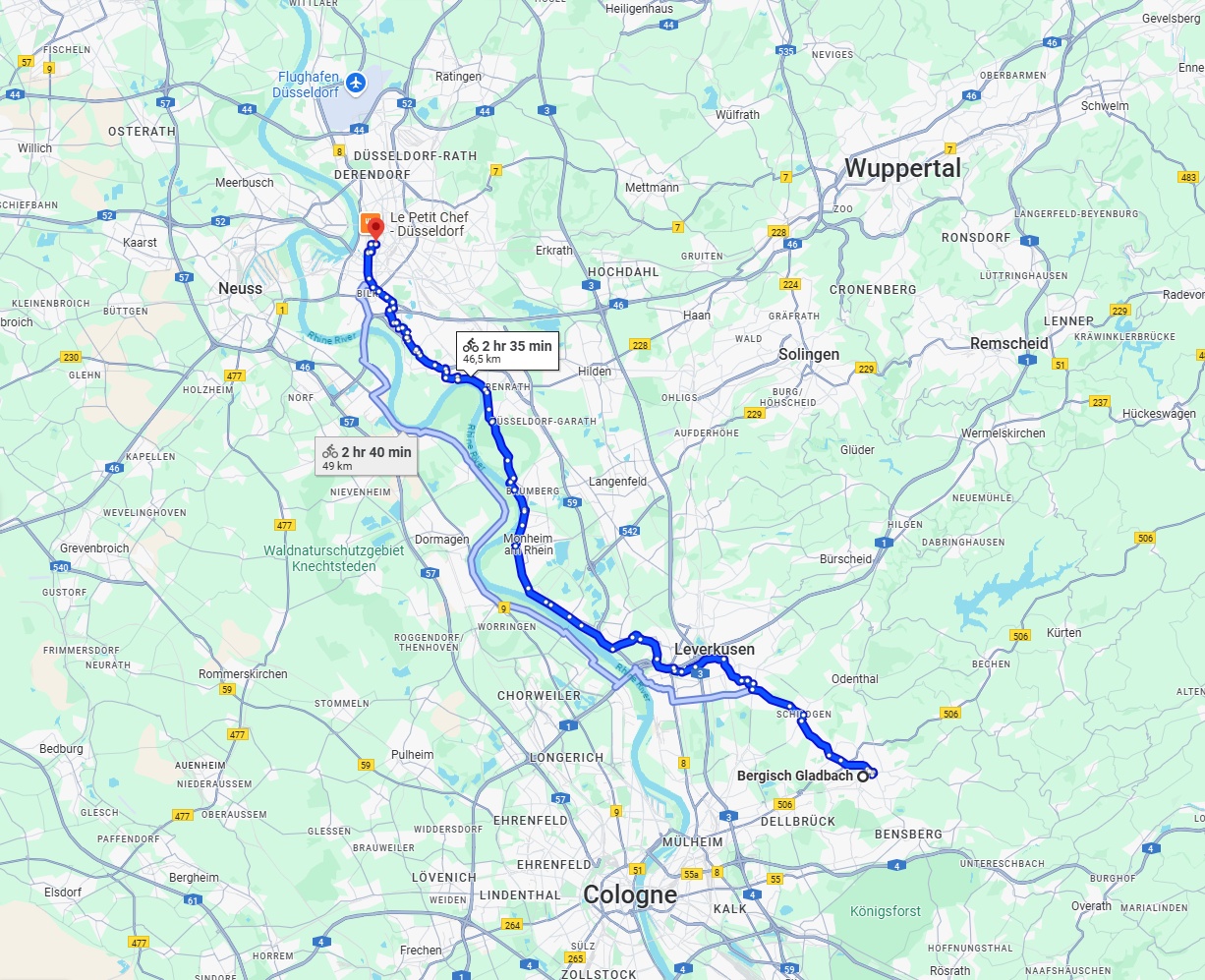 Anreise von Bergisch Gladbach Zu Düsseldorf Über 