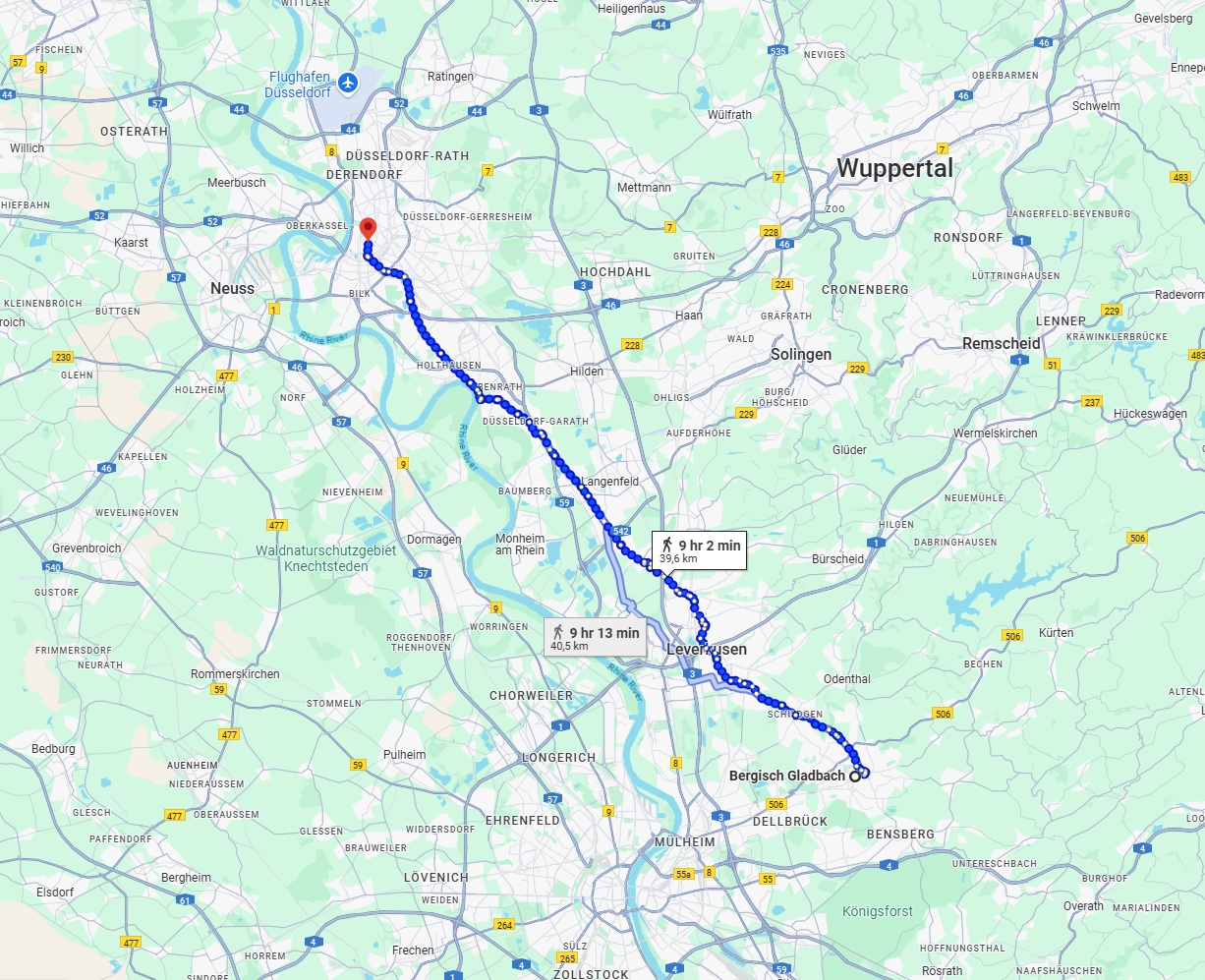 Anreise von Bergisch Gladbach Zu Düsseldorf Über 
