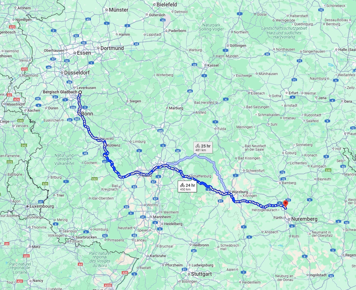 Anreise von Bergisch Gladbach Zu Erlangen Über 