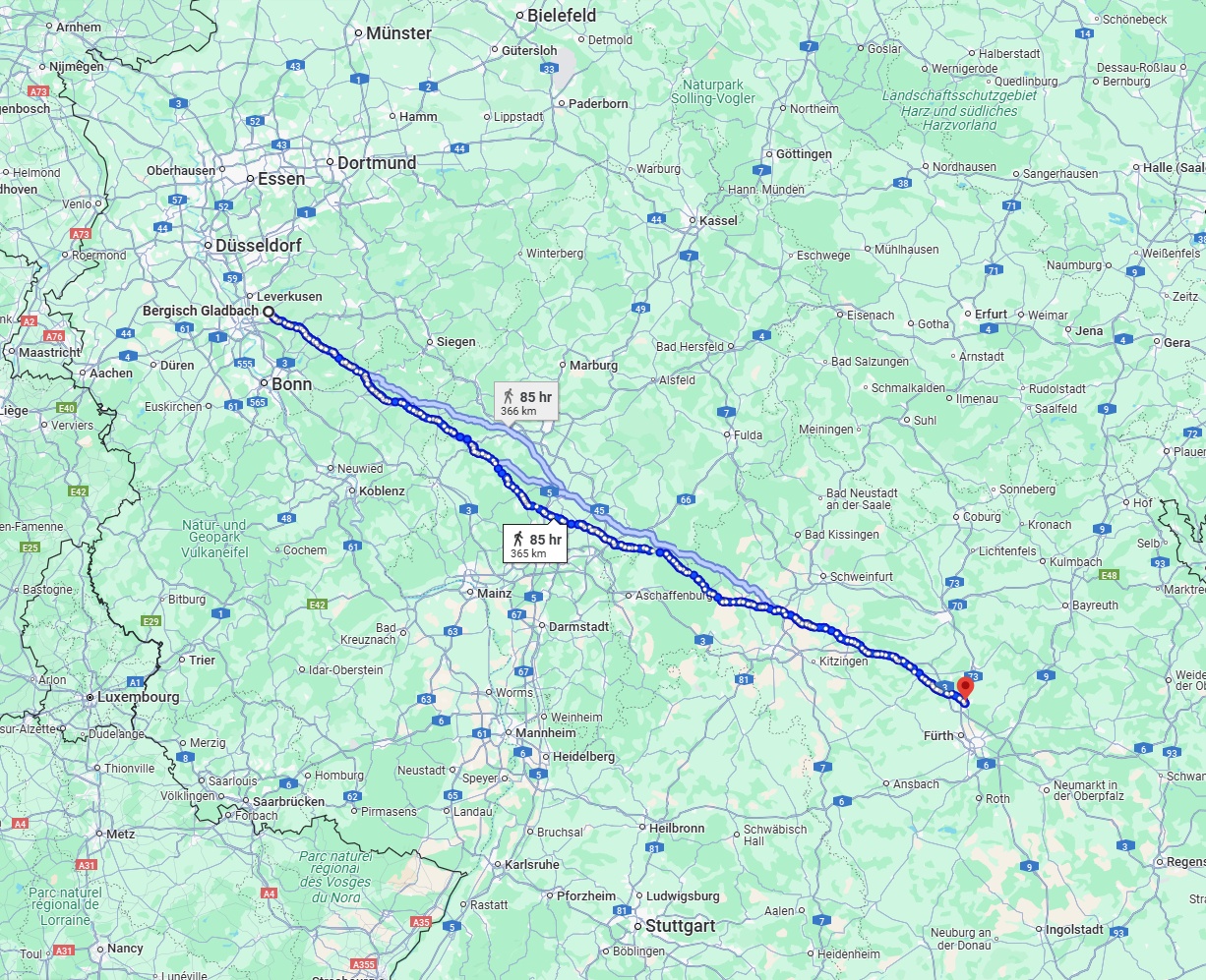 Anreise von Bergisch Gladbach Zu Erlangen Über 