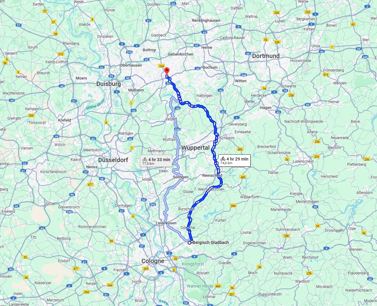 Anreise von Bergisch Gladbach Zu Essen Über 