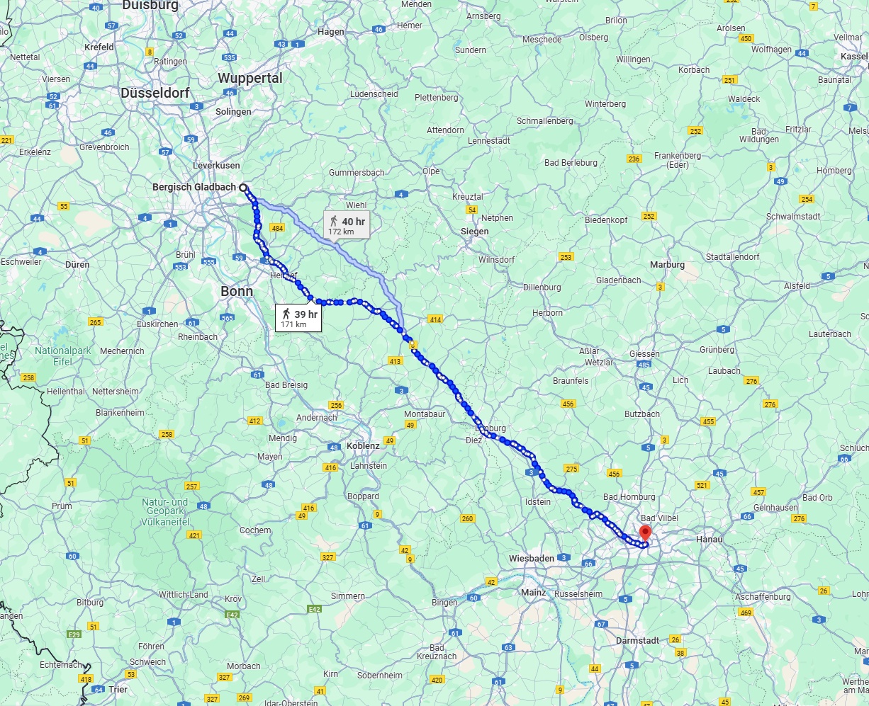Anreise von Bergisch Gladbach Zu Frankfurt am Main Über 