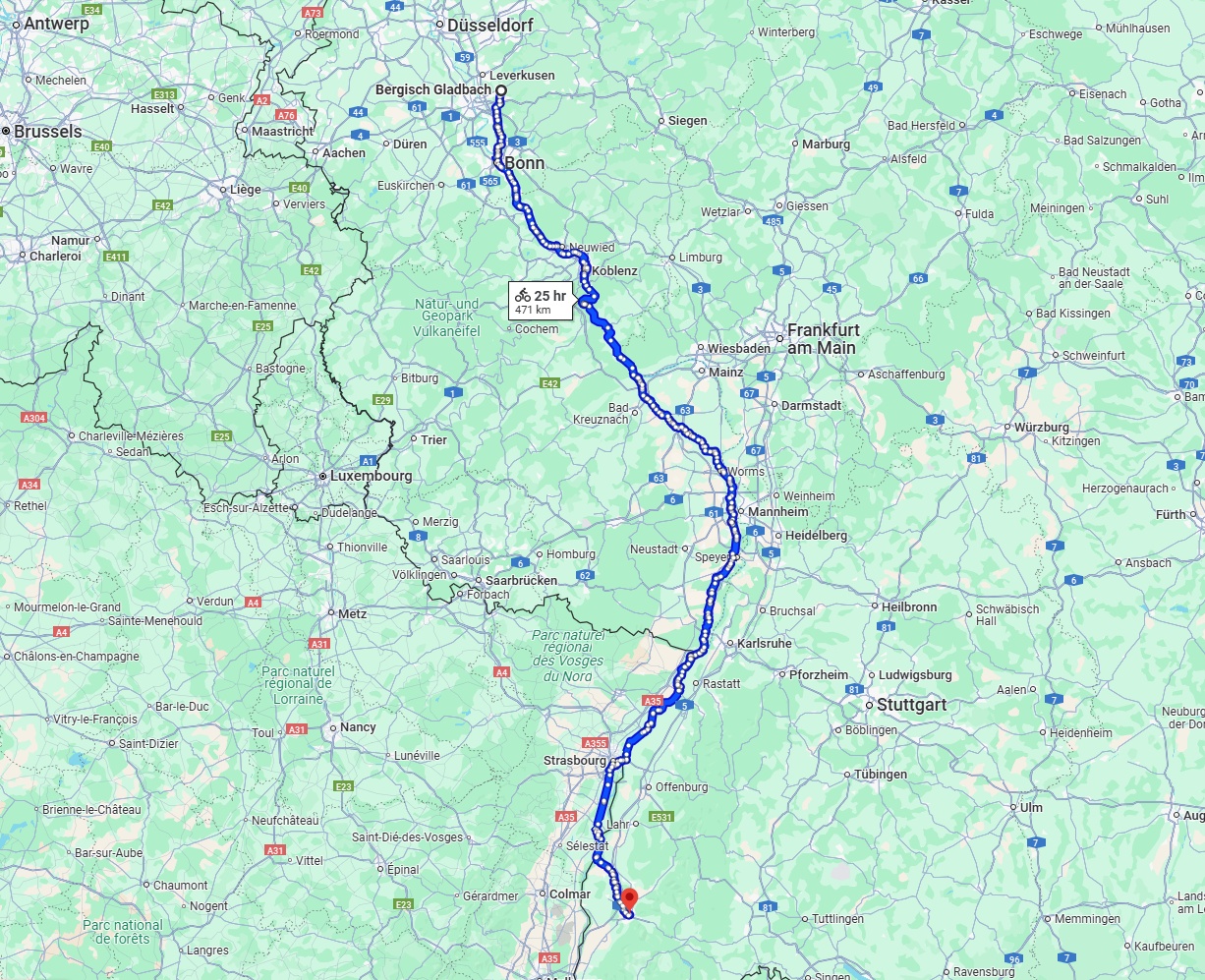 Anreise von Bergisch Gladbach Zu Freiburg im Breisgau Über 