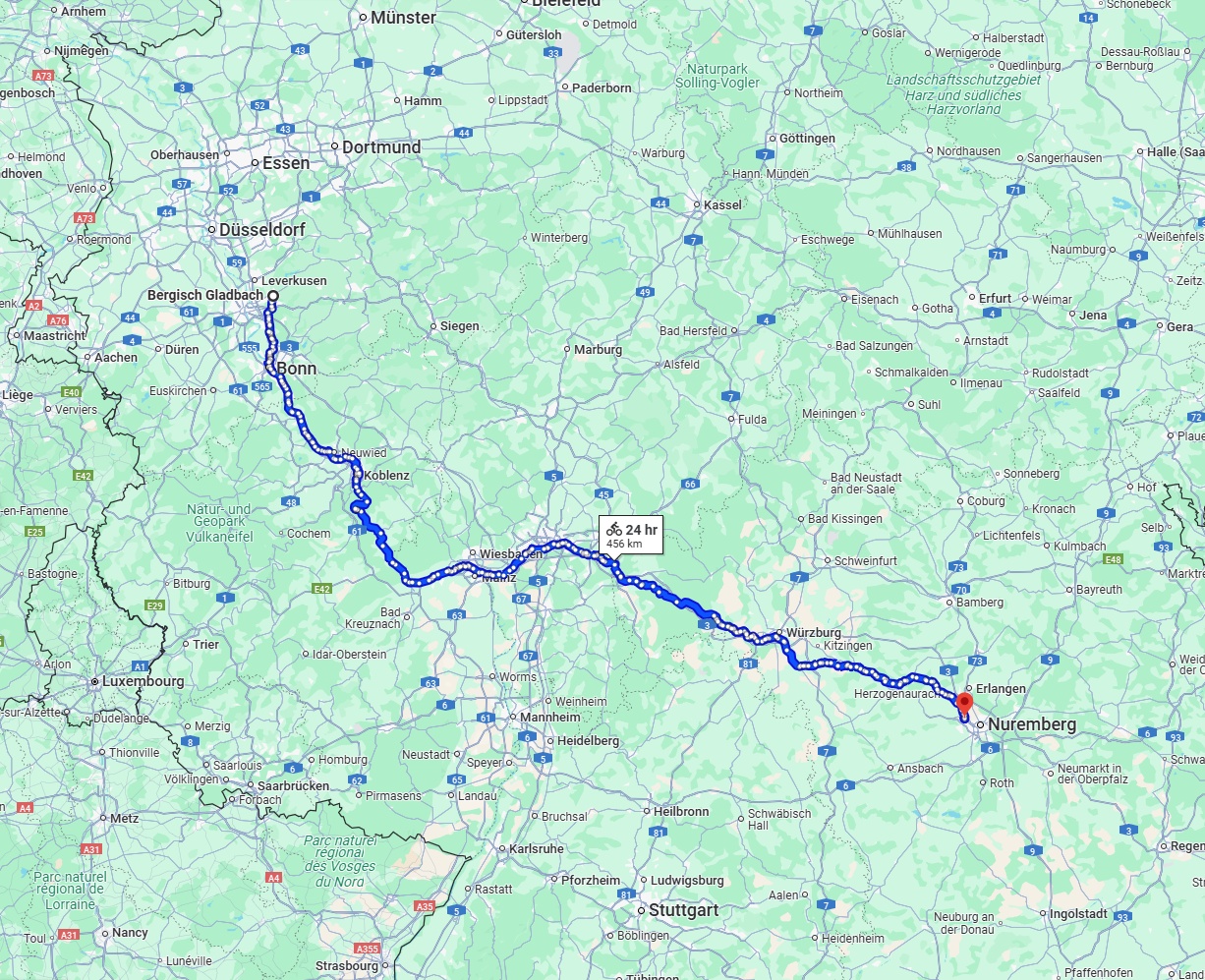 Anreise von Bergisch Gladbach Zu Fürth Über 