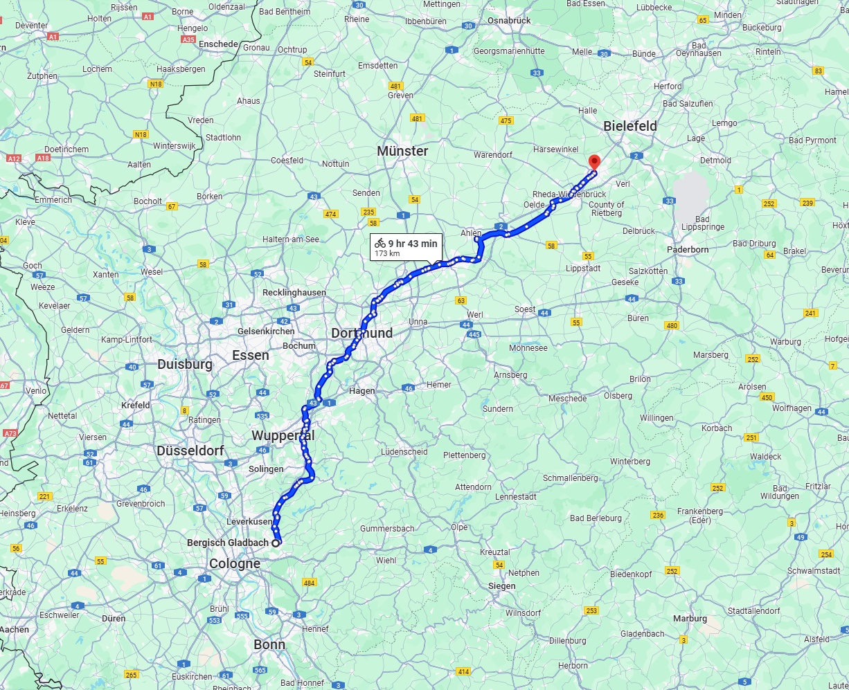 Anreise von Bergisch Gladbach Zu Gütersloh Über 