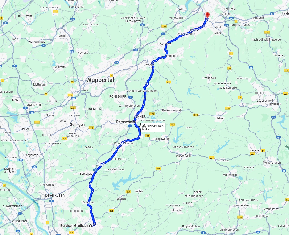 Anreise von Bergisch Gladbach Zu Hagen Über 