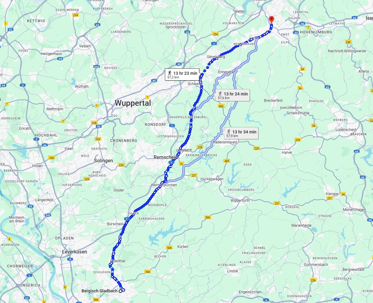 Anreise von Bergisch Gladbach Zu Hagen Über 