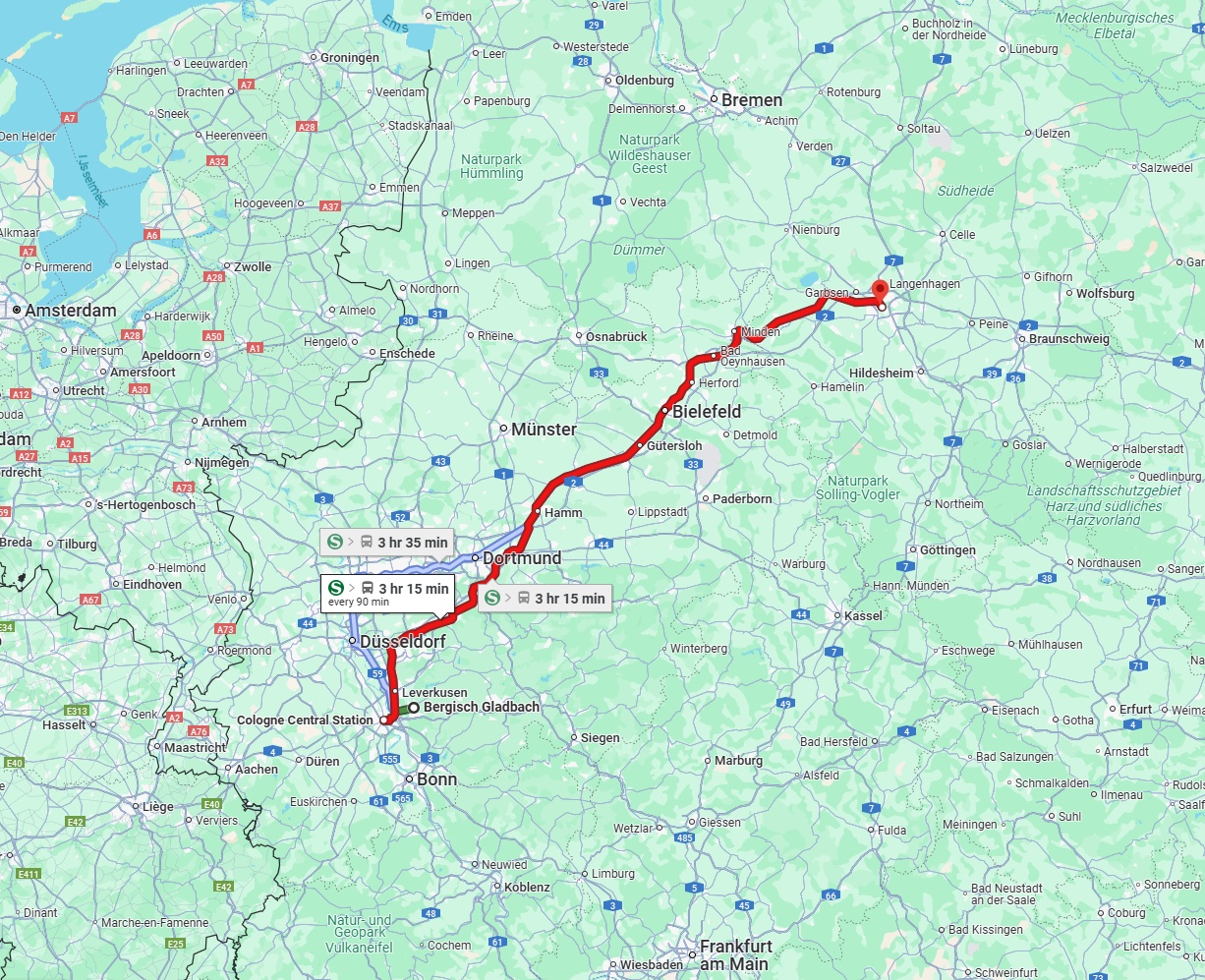 Anreise von Bergisch Gladbach Zu Hannover Über 