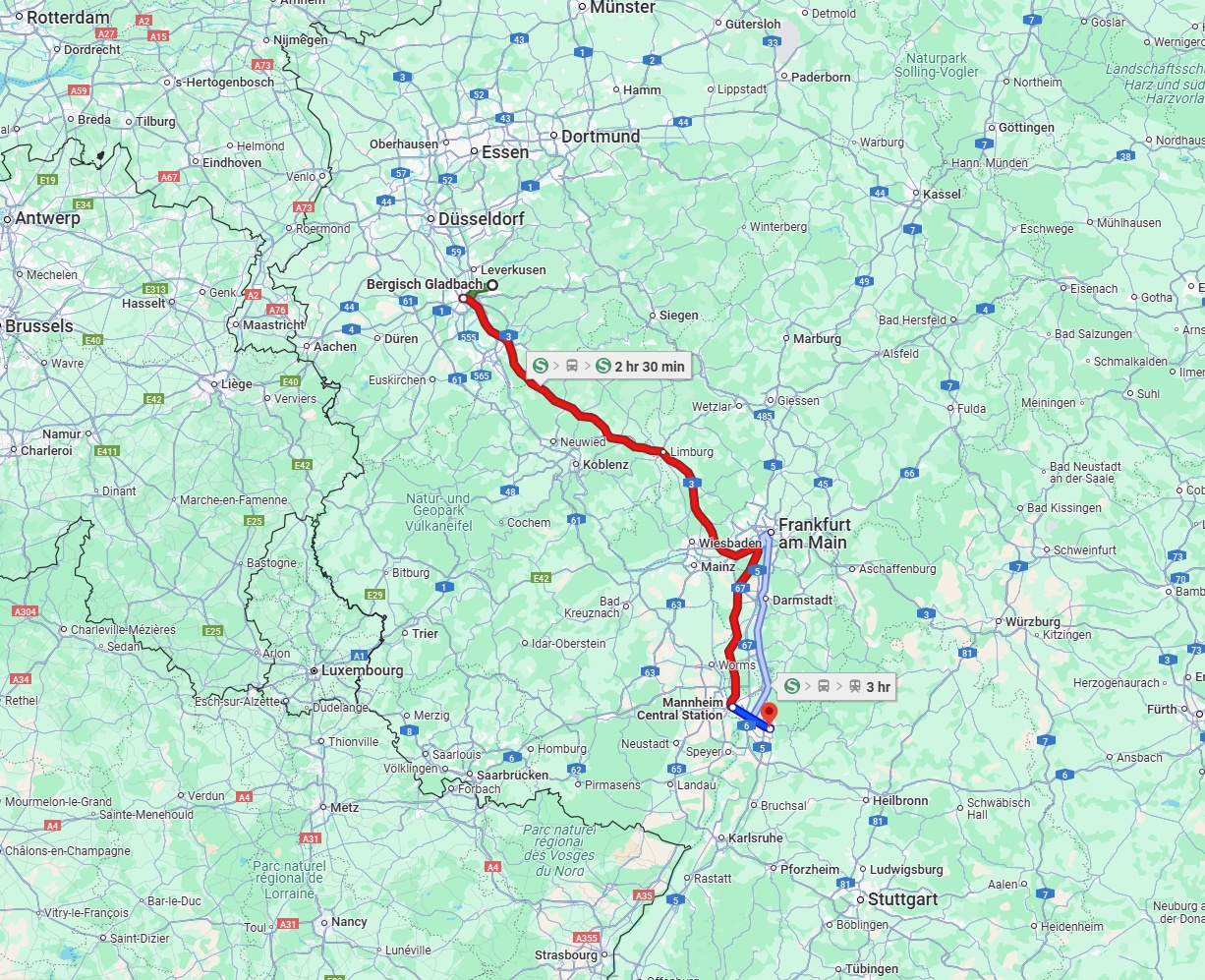 Anreise von Bergisch Gladbach Zu Heidelberg Über 