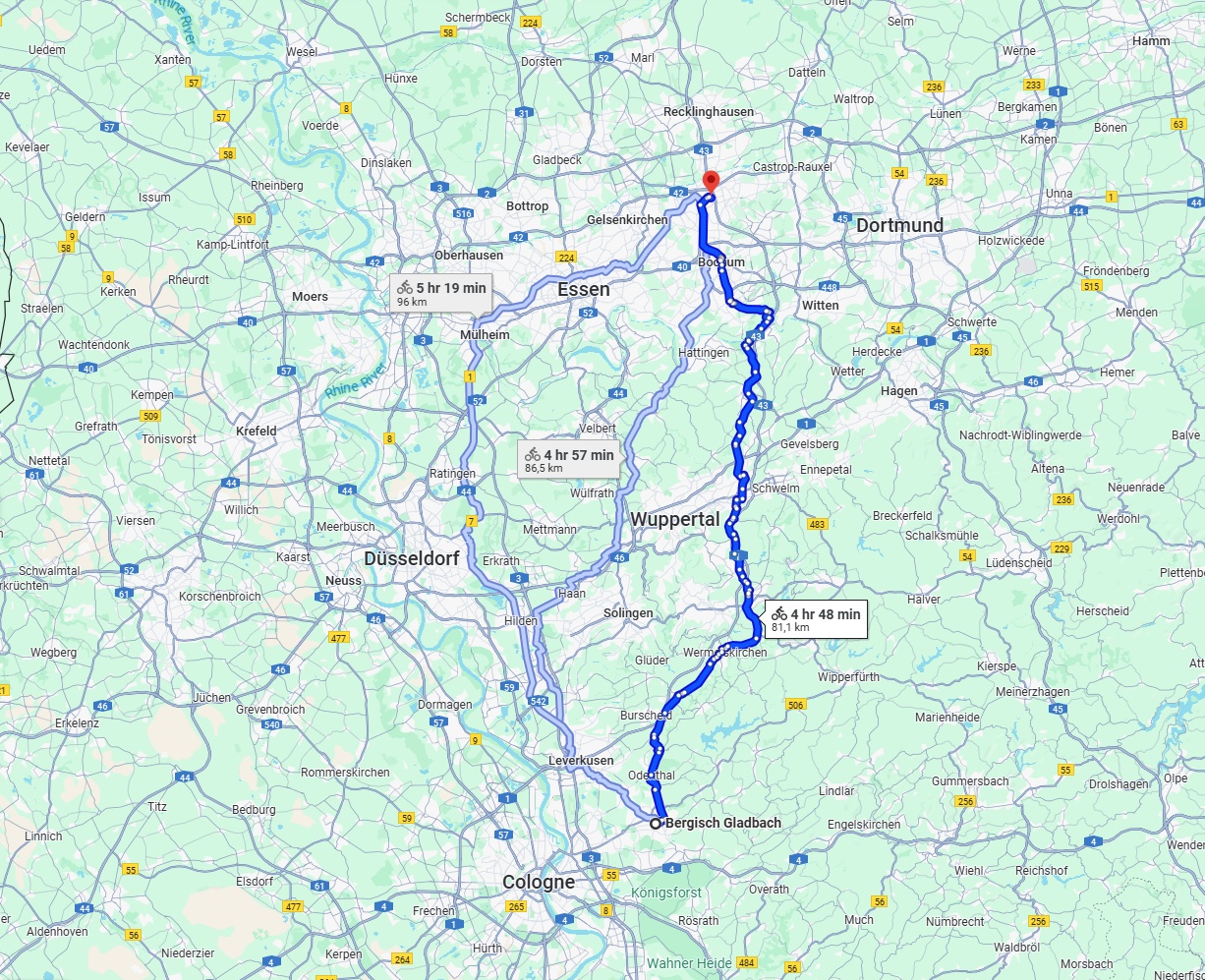 Anreise von Bergisch Gladbach Zu Herne Über 