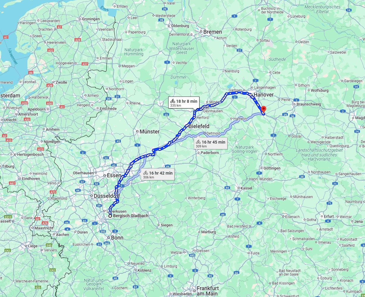 Anreise von Bergisch Gladbach Zu Hildesheim Über 
