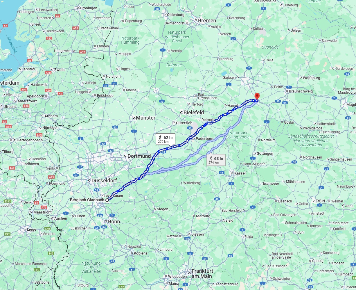 Anreise von Bergisch Gladbach Zu Hildesheim Über 