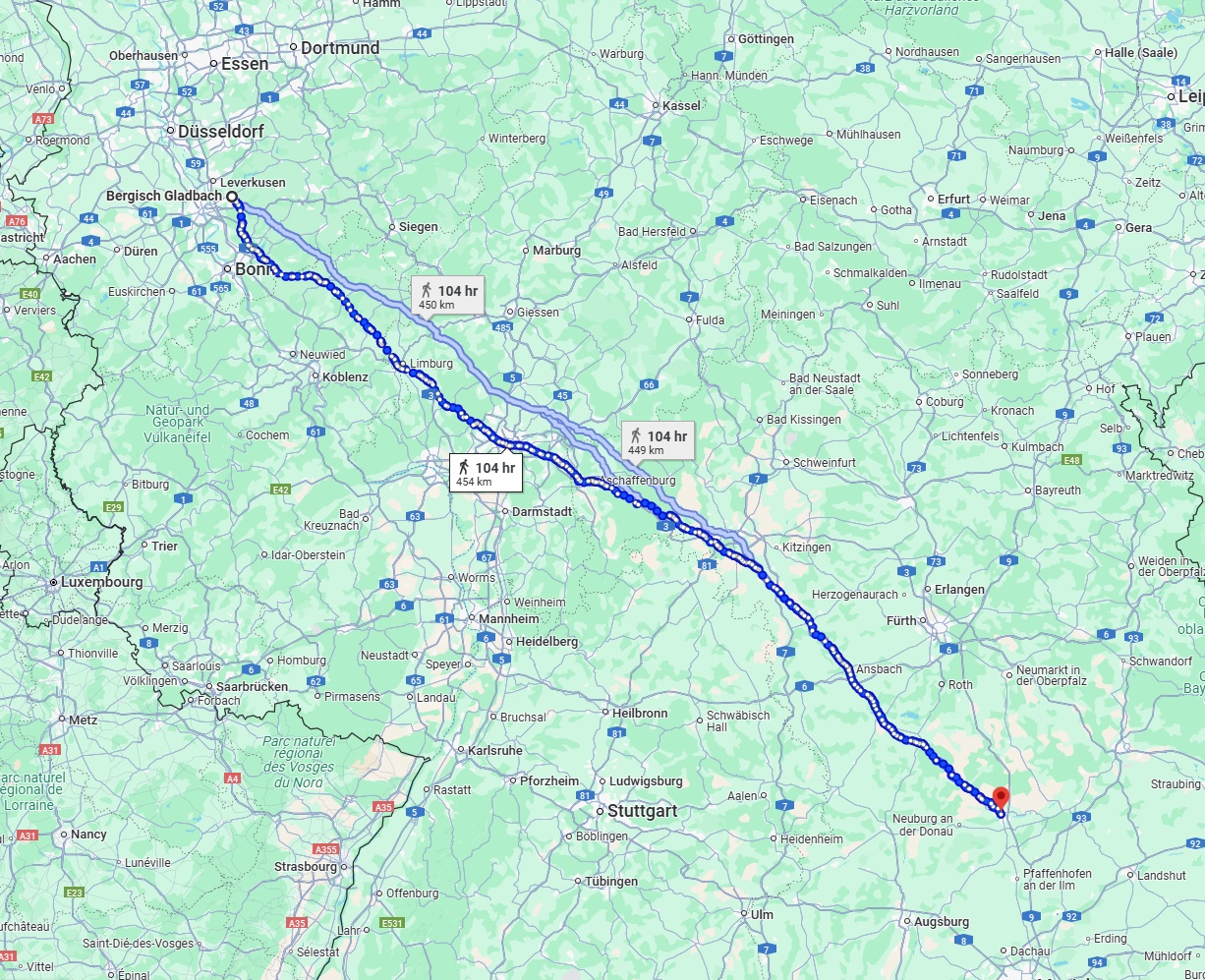 Anreise von Bergisch Gladbach Zu Ingolstadt Über 