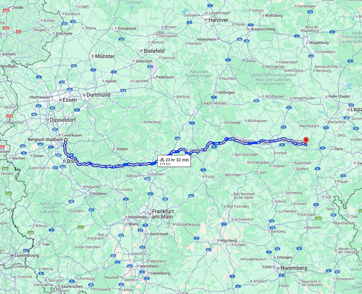 Anreise von Bergisch Gladbach Zu Jena Über 