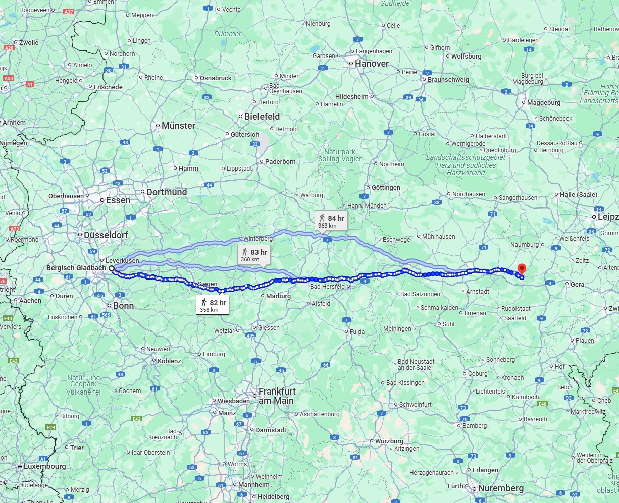 Anreise von Bergisch Gladbach Zu Jena Über 