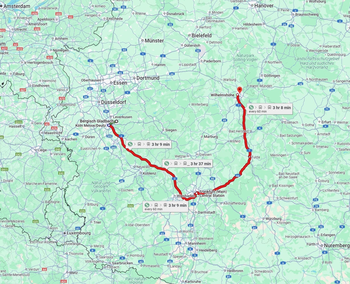 Anreise von Bergisch Gladbach Zu Kassel Über 