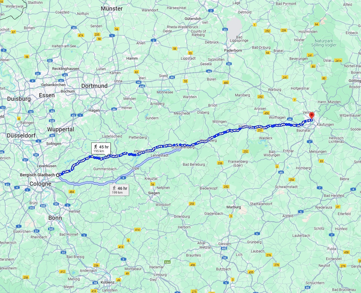 Anreise von Bergisch Gladbach Zu Kassel Über 