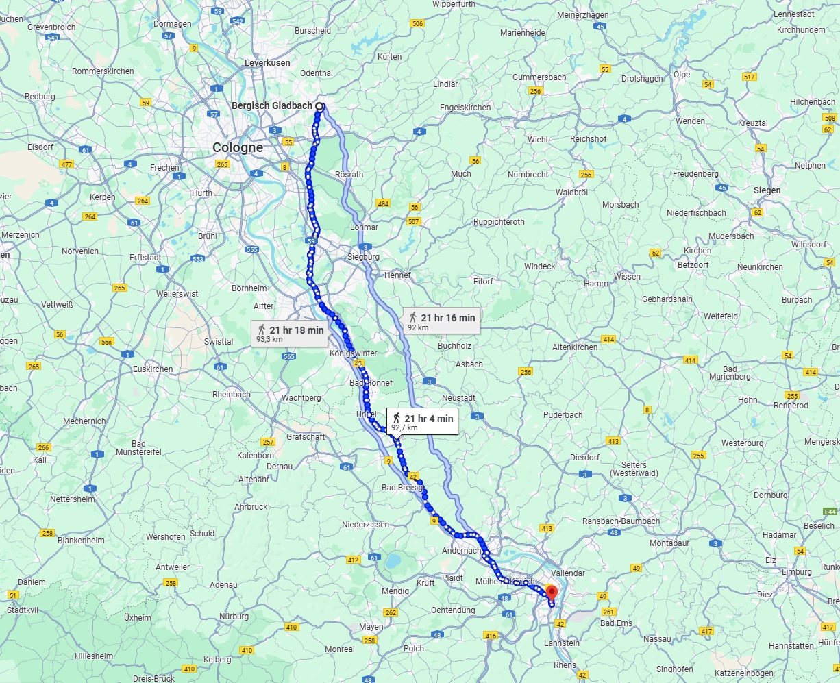 Anreise von Bergisch Gladbach Zu Koblenz Über 