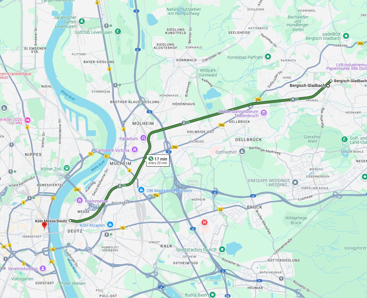 Anreise von Bergisch Gladbach Zu Köln Über 