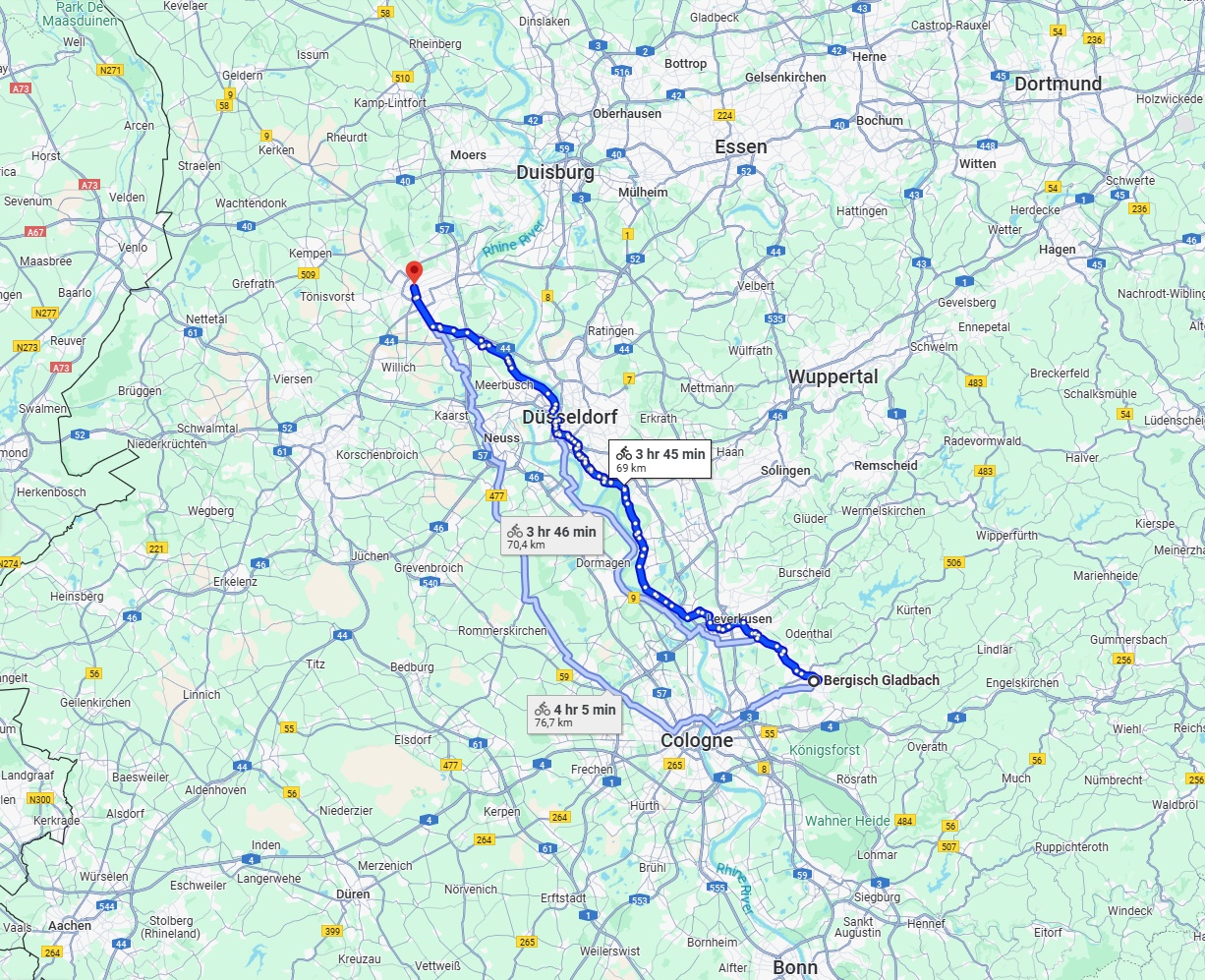 Anreise von Bergisch Gladbach Zu Krefeld Über 