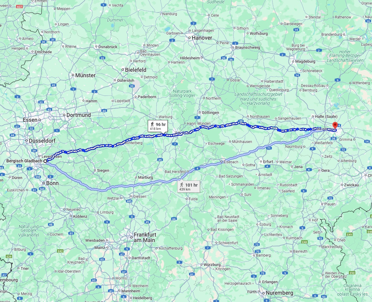 Anreise von Bergisch Gladbach Zu Leipzig Über 
