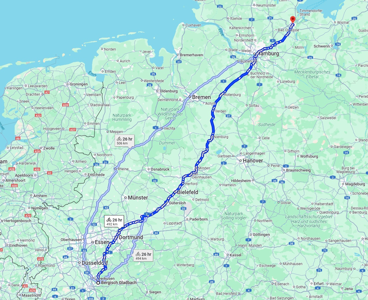Anreise von Bergisch Gladbach Zu Lübeck Über 