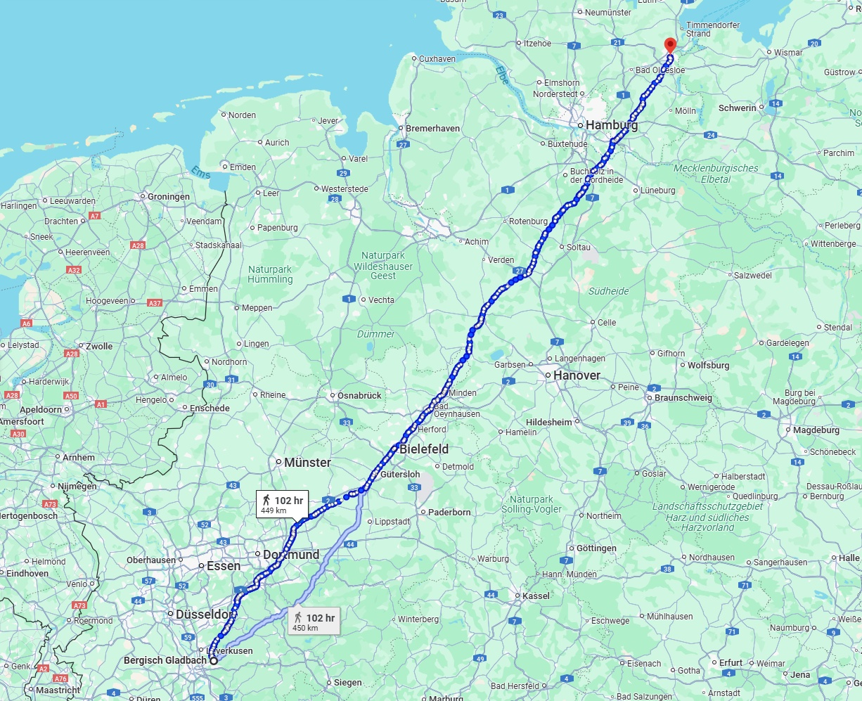 Anreise von Bergisch Gladbach Zu Lübeck Über 