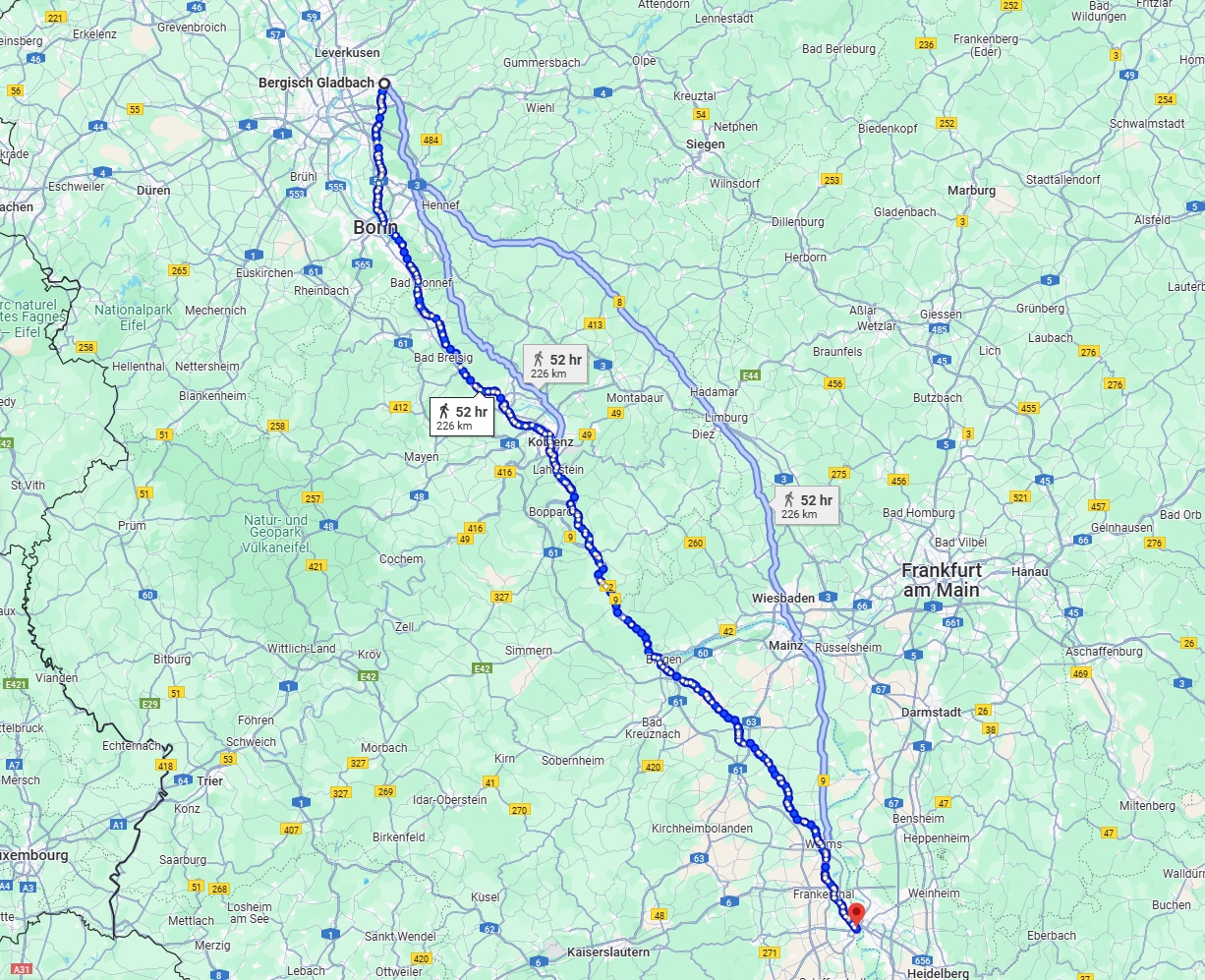 Anreise von Bergisch Gladbach Zu Ludwigshafen am Rhein Über 