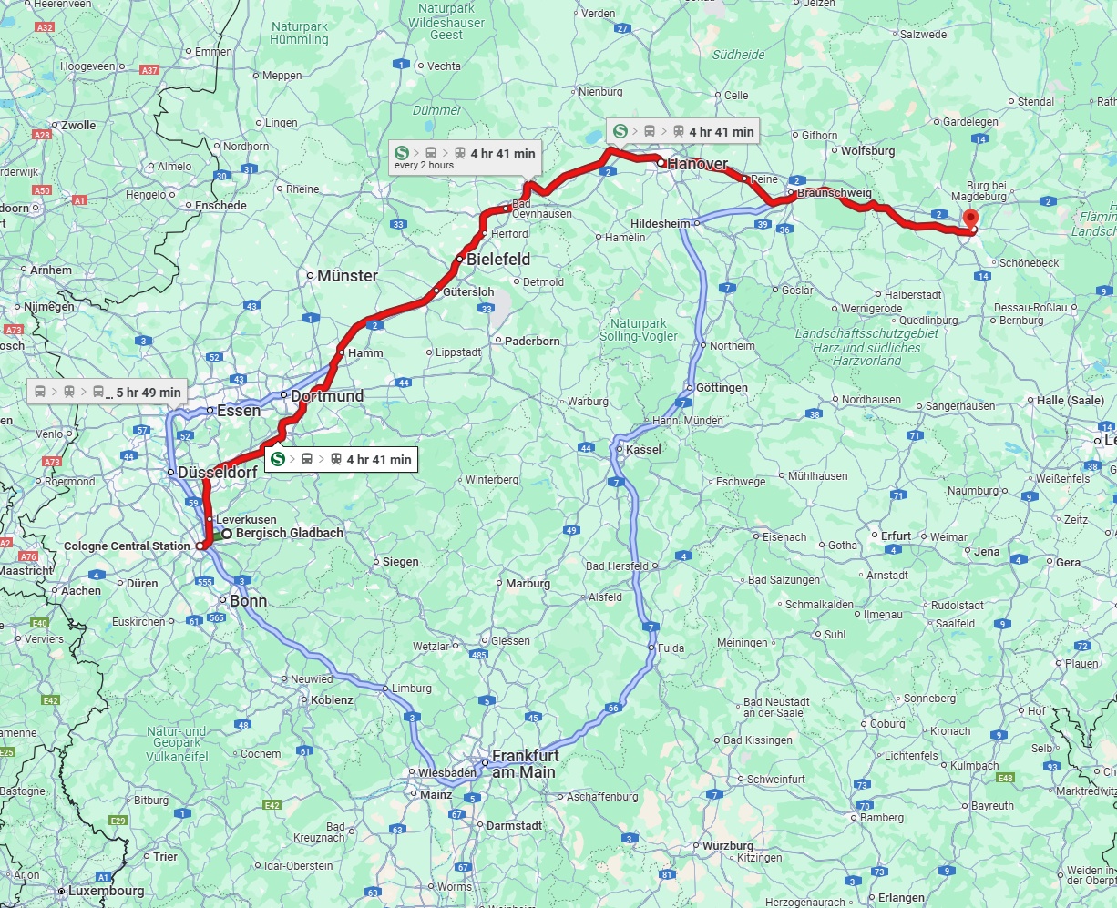 Anreise von Bergisch Gladbach Zu Magdeburg Über 