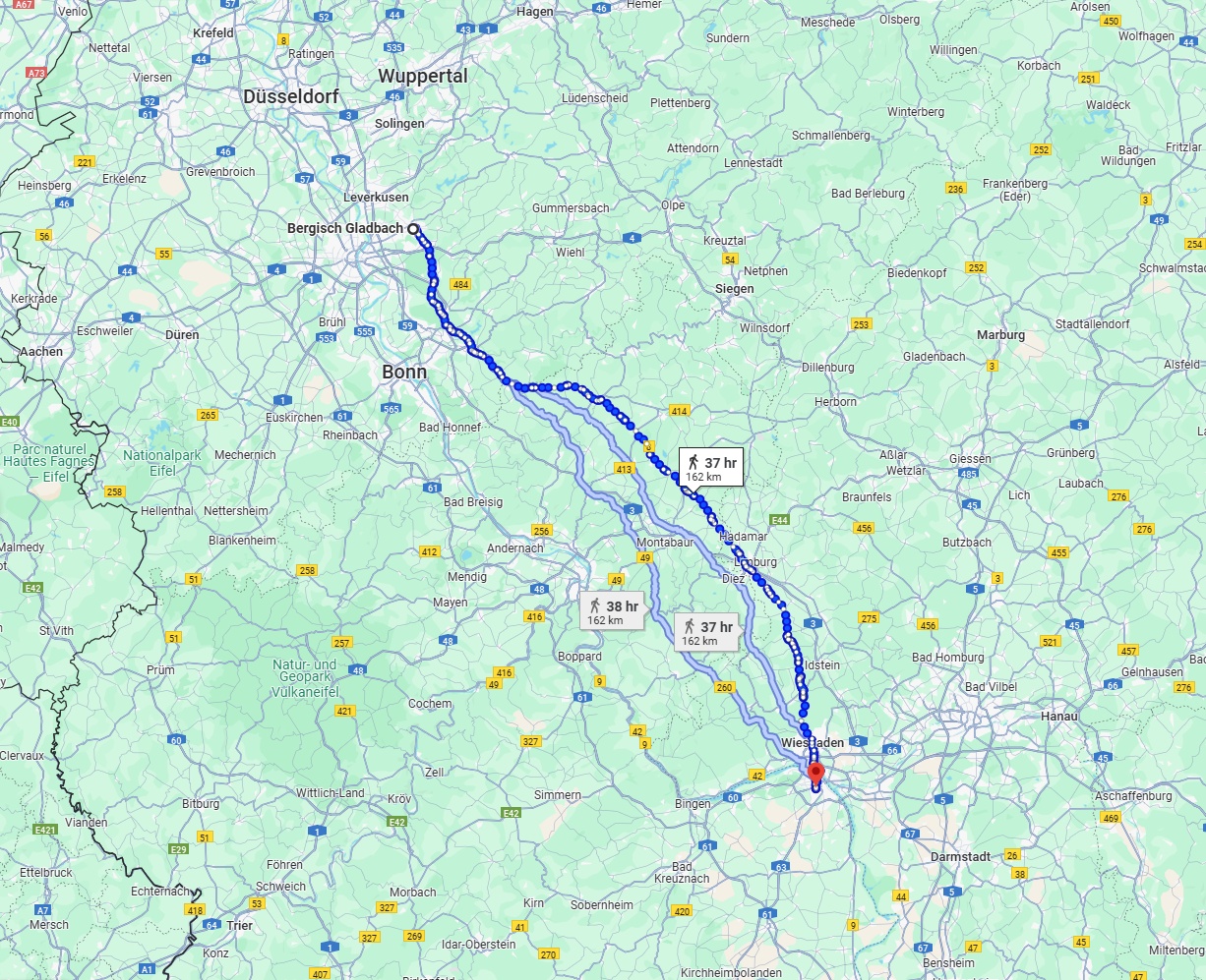 Anreise von Bergisch Gladbach Zu Mainz Über 