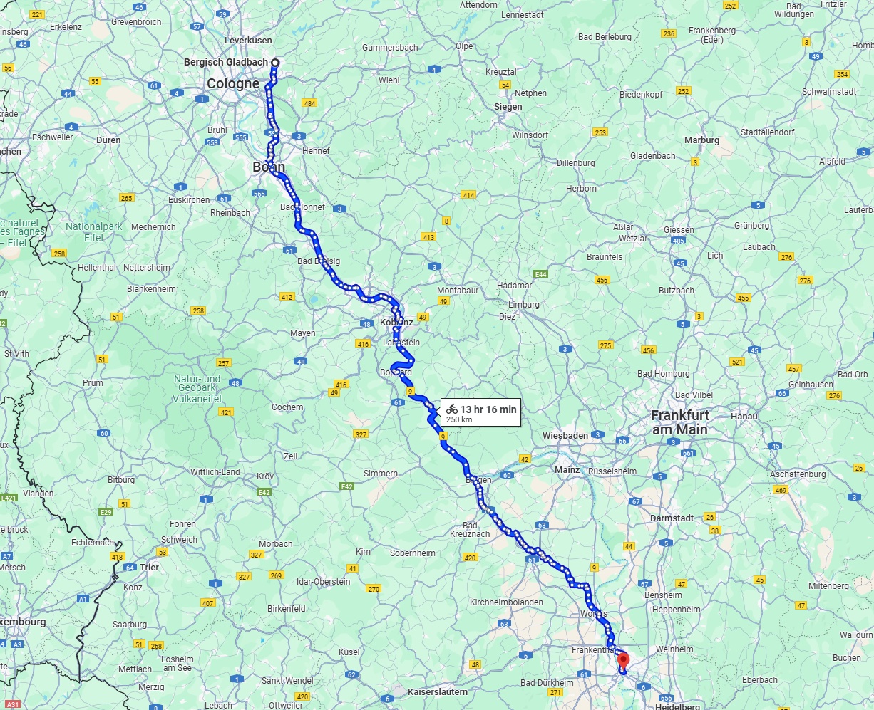 Anreise von Bergisch Gladbach Zu Mannheim Über 