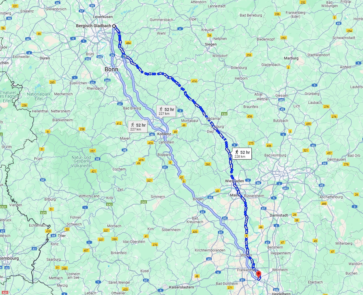 Anreise von Bergisch Gladbach Zu Mannheim Über 