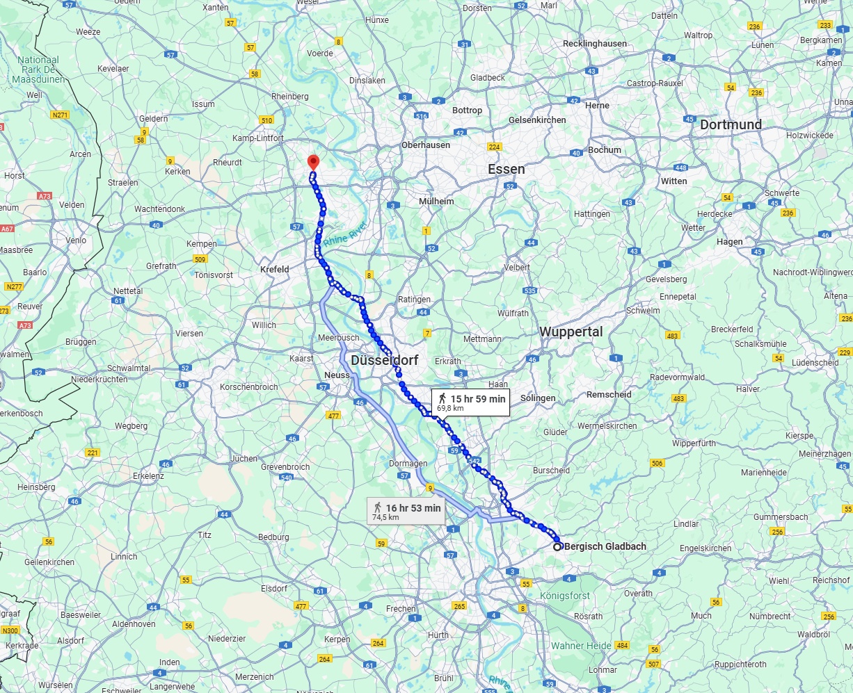 Anreise von Bergisch Gladbach Zu Moers Über 