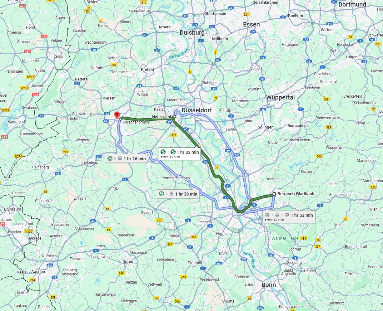 Anreise von Bergisch Gladbach Zu Mönchengladbach Über 