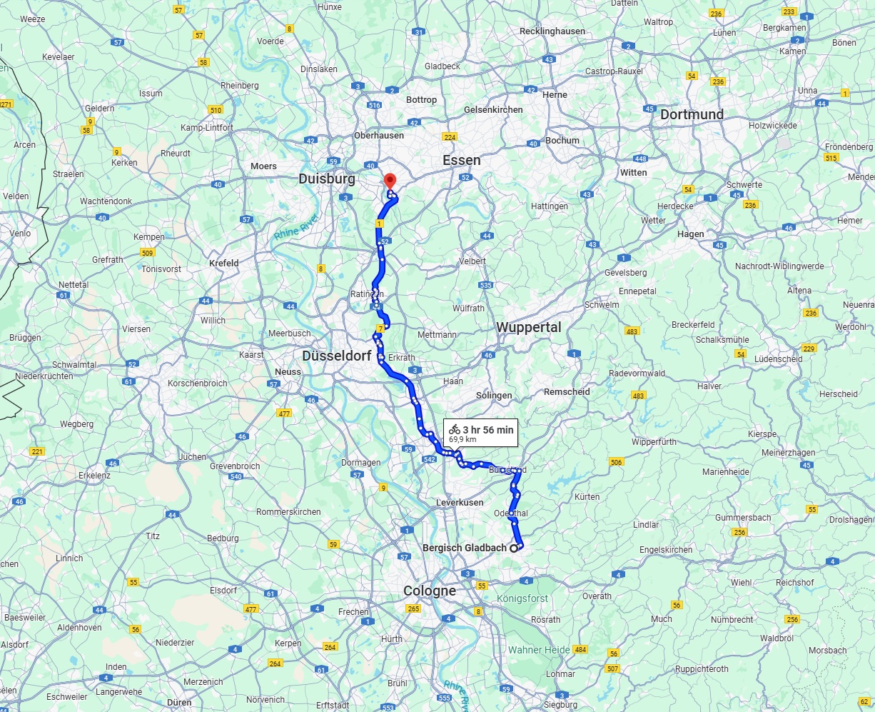 Anreise von Bergisch Gladbach Zu Mülheim an der Ruhr Über 
