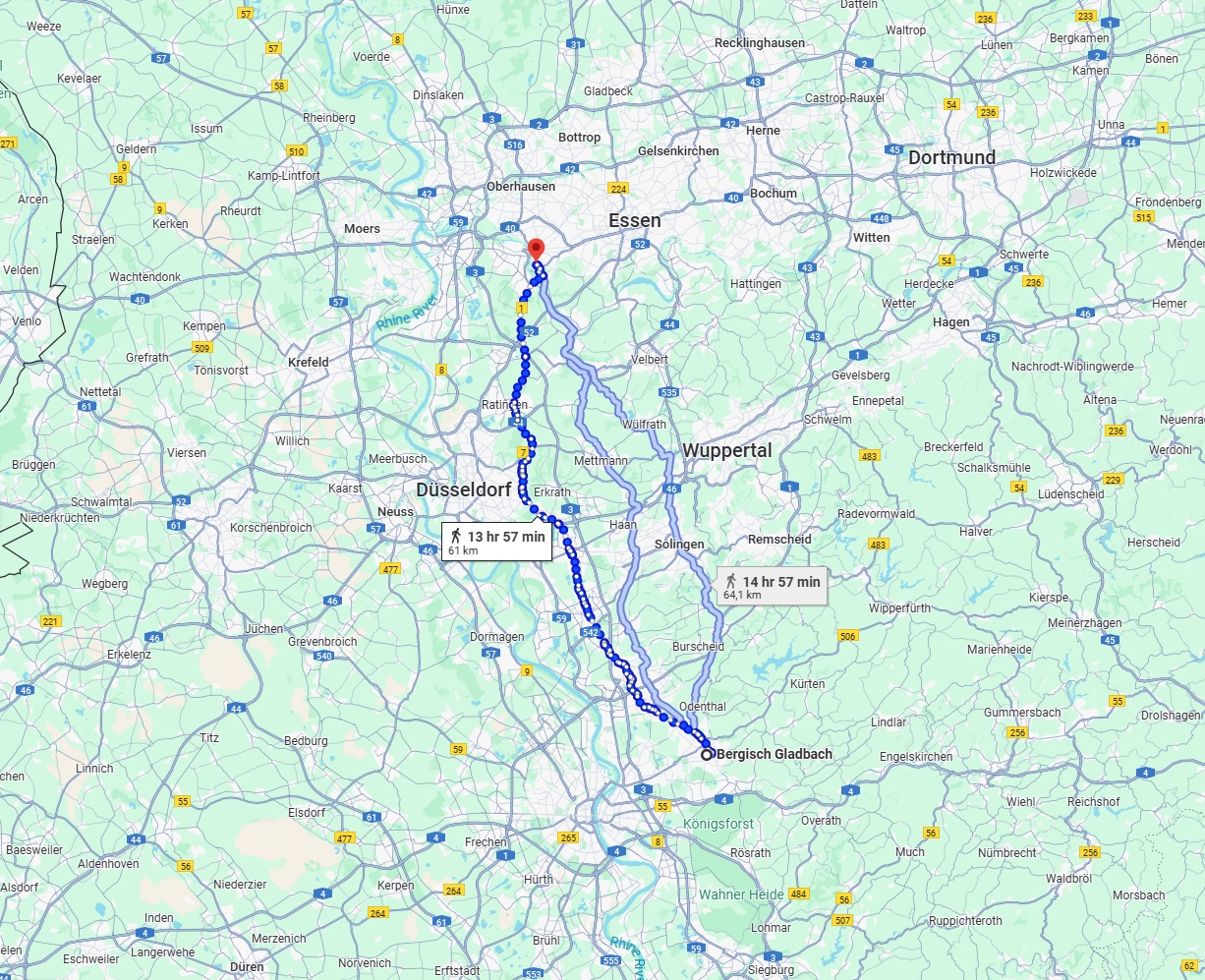 Anreise von Bergisch Gladbach Zu Mülheim an der Ruhr Über 
