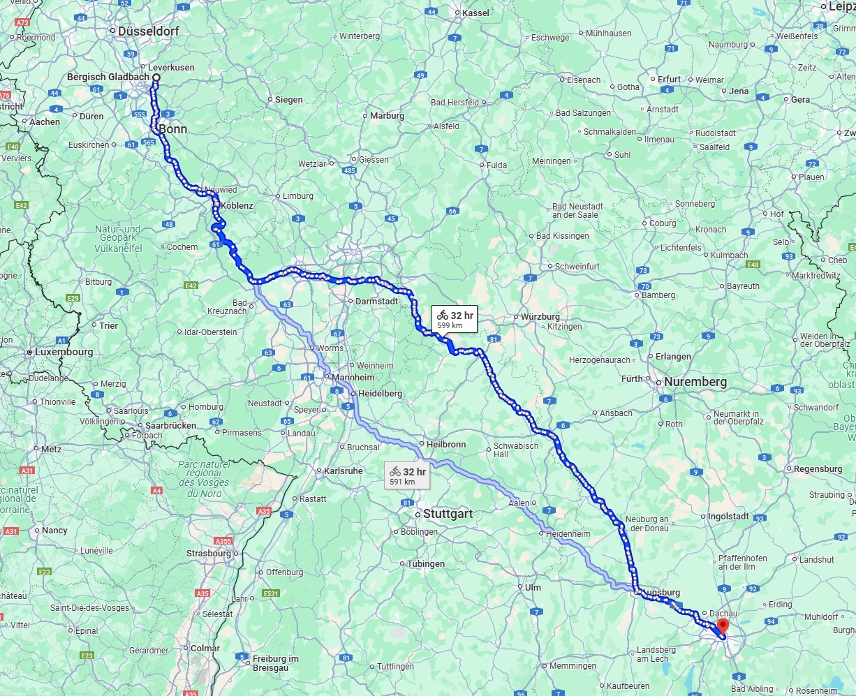 Anreise von Bergisch Gladbach Zu München Über 