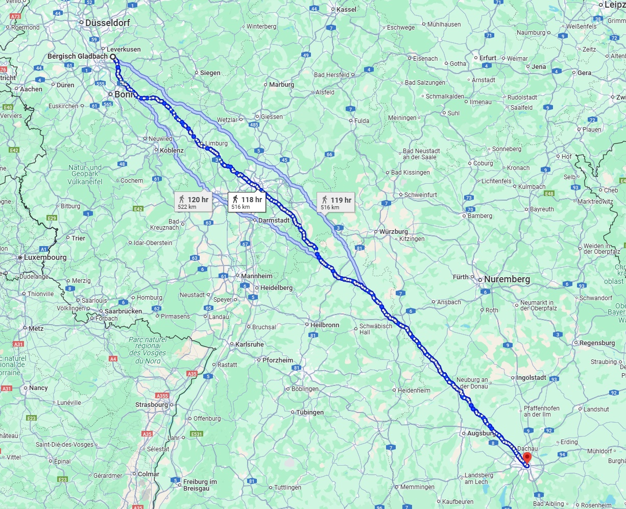 Anreise von Bergisch Gladbach Zu München Über 