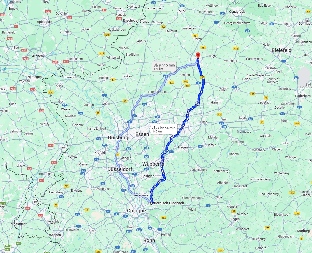 Anreise von Bergisch Gladbach Zu Münster Über 