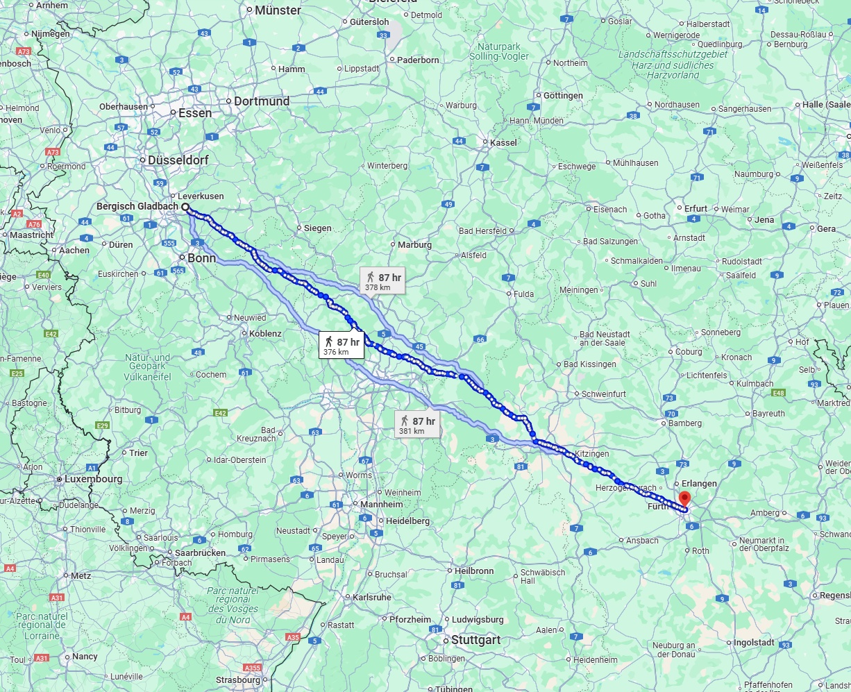 Anreise von Bergisch Gladbach Zu Nürnberg Über 