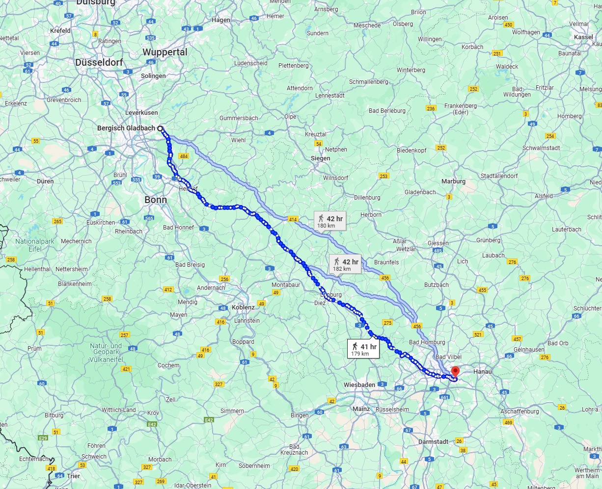 Anreise von Bergisch Gladbach Zu Offenbach am Main Über 
