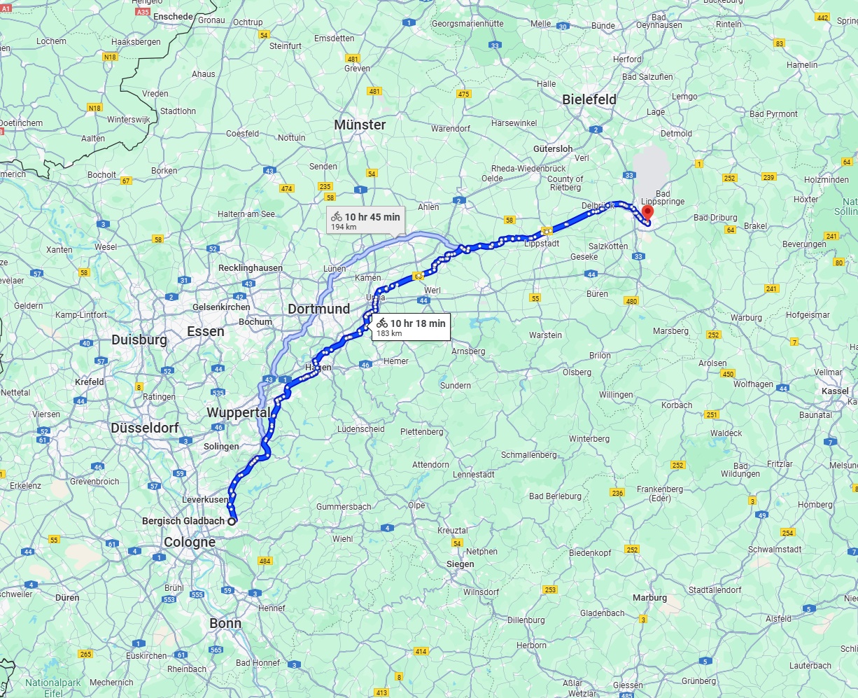 Anreise von Bergisch Gladbach Zu Paderborn Über 