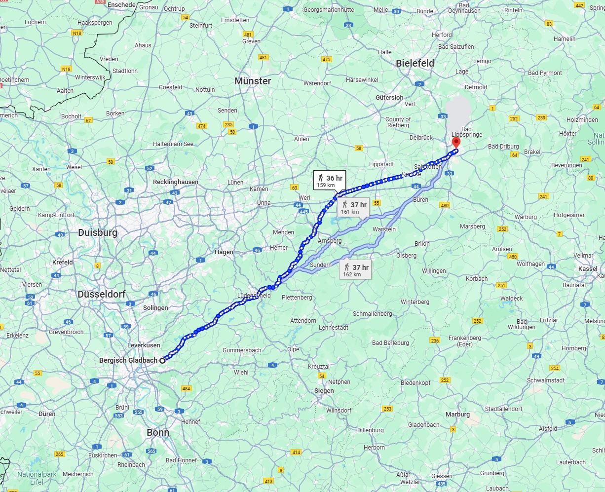 Anreise von Bergisch Gladbach Zu Paderborn Über 