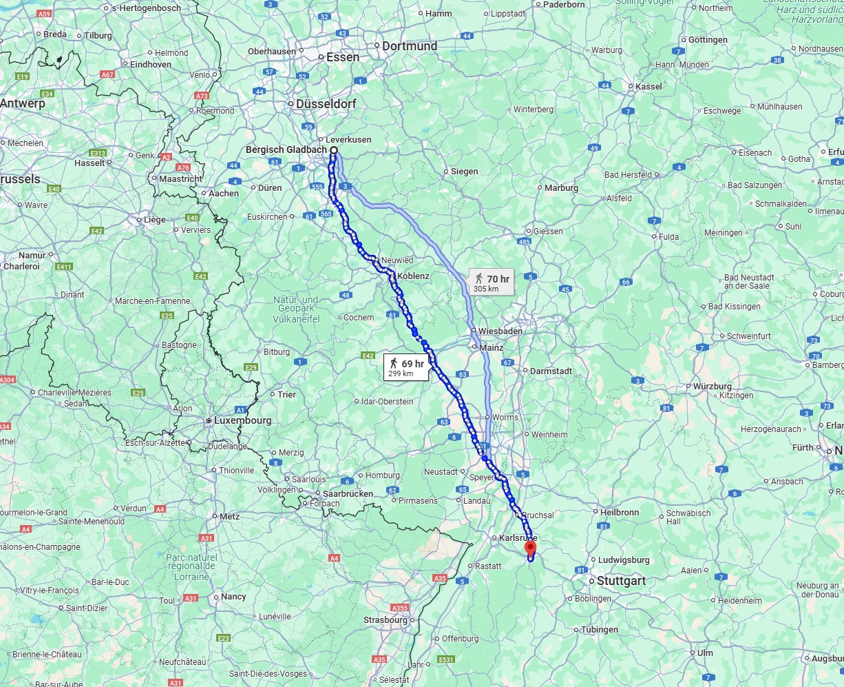 Anreise von Bergisch Gladbach Zu Pforzheim Über 