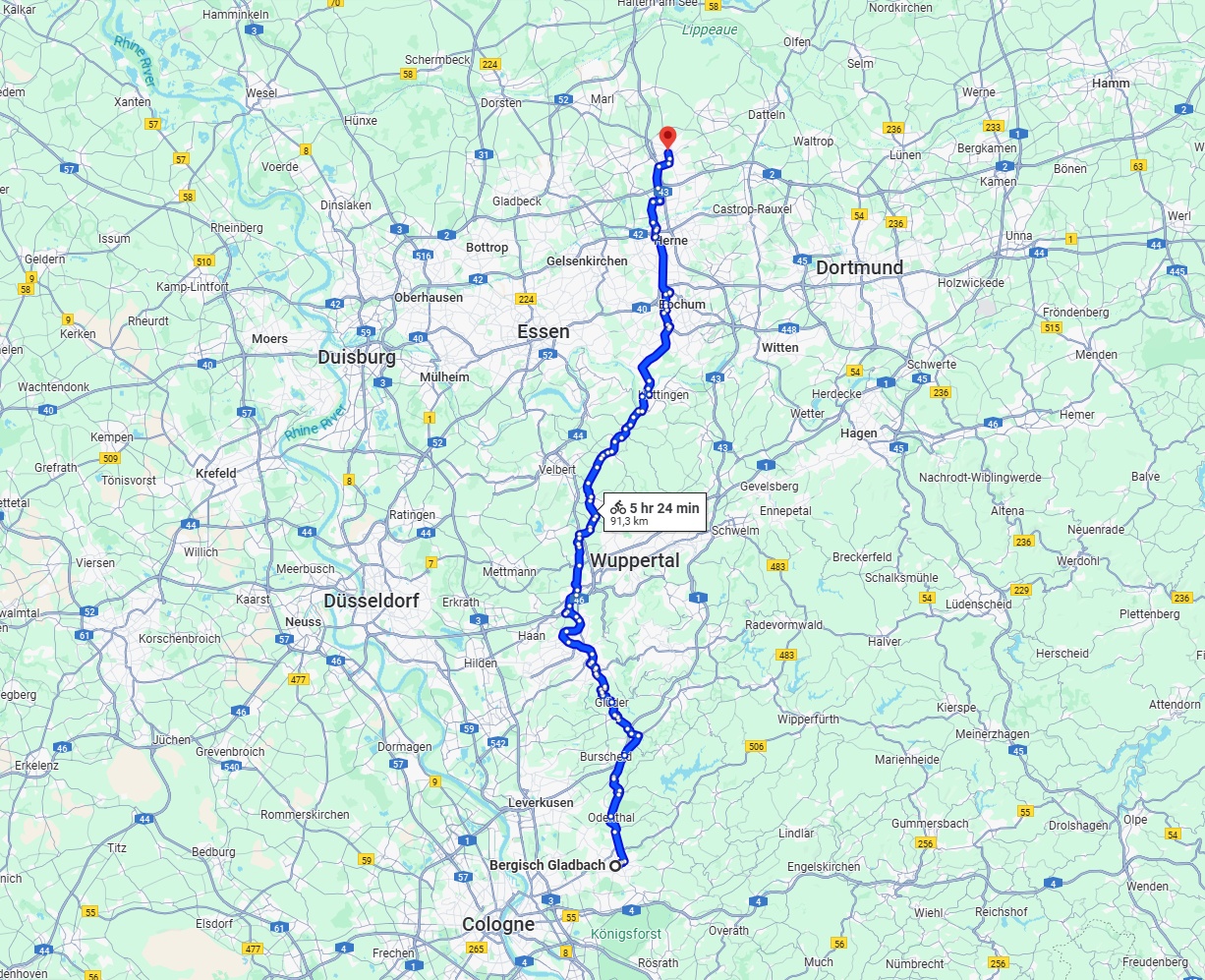 Anreise von Bergisch Gladbach Zu Recklinghausen Über 