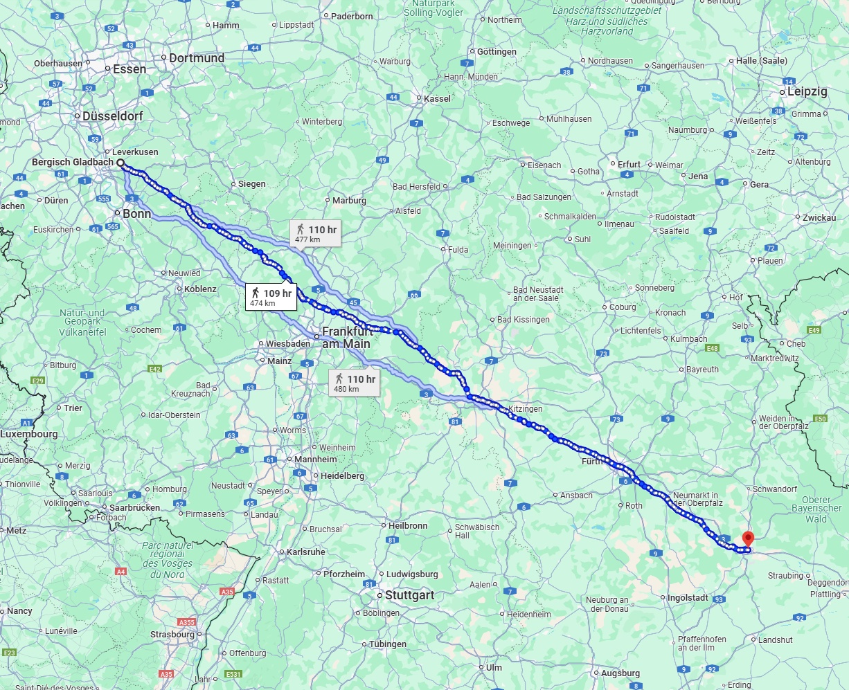 Anreise von Bergisch Gladbach Zu Regensburg Über 