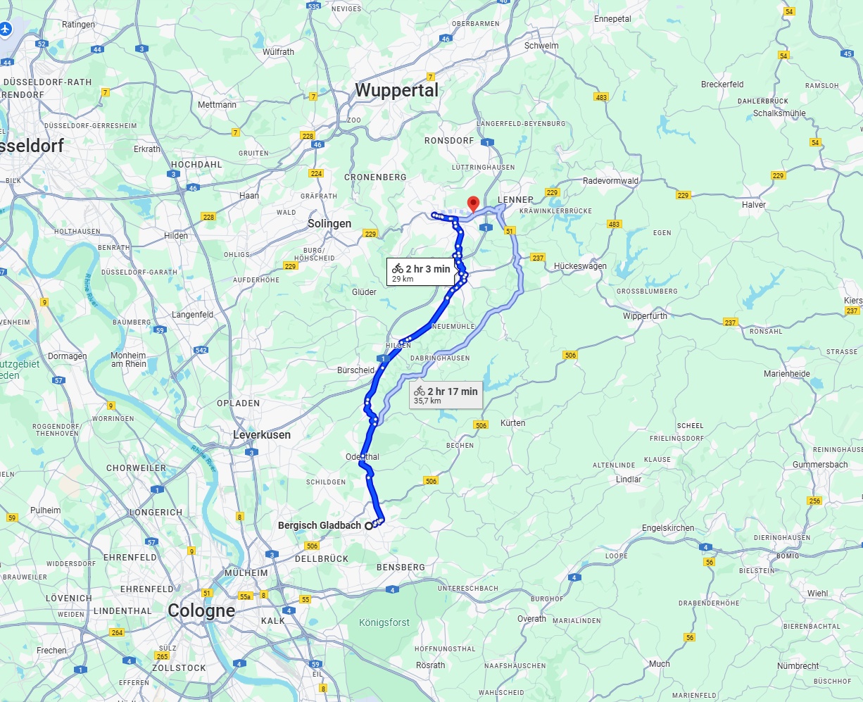 Anreise von Bergisch Gladbach Zu Remscheid Über 