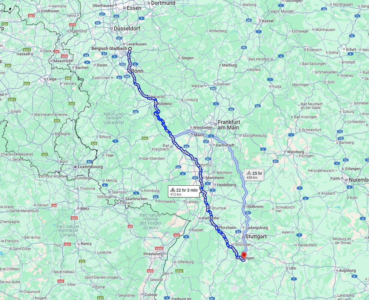 Anreise von Bergisch Gladbach Zu Reutlingen Über 