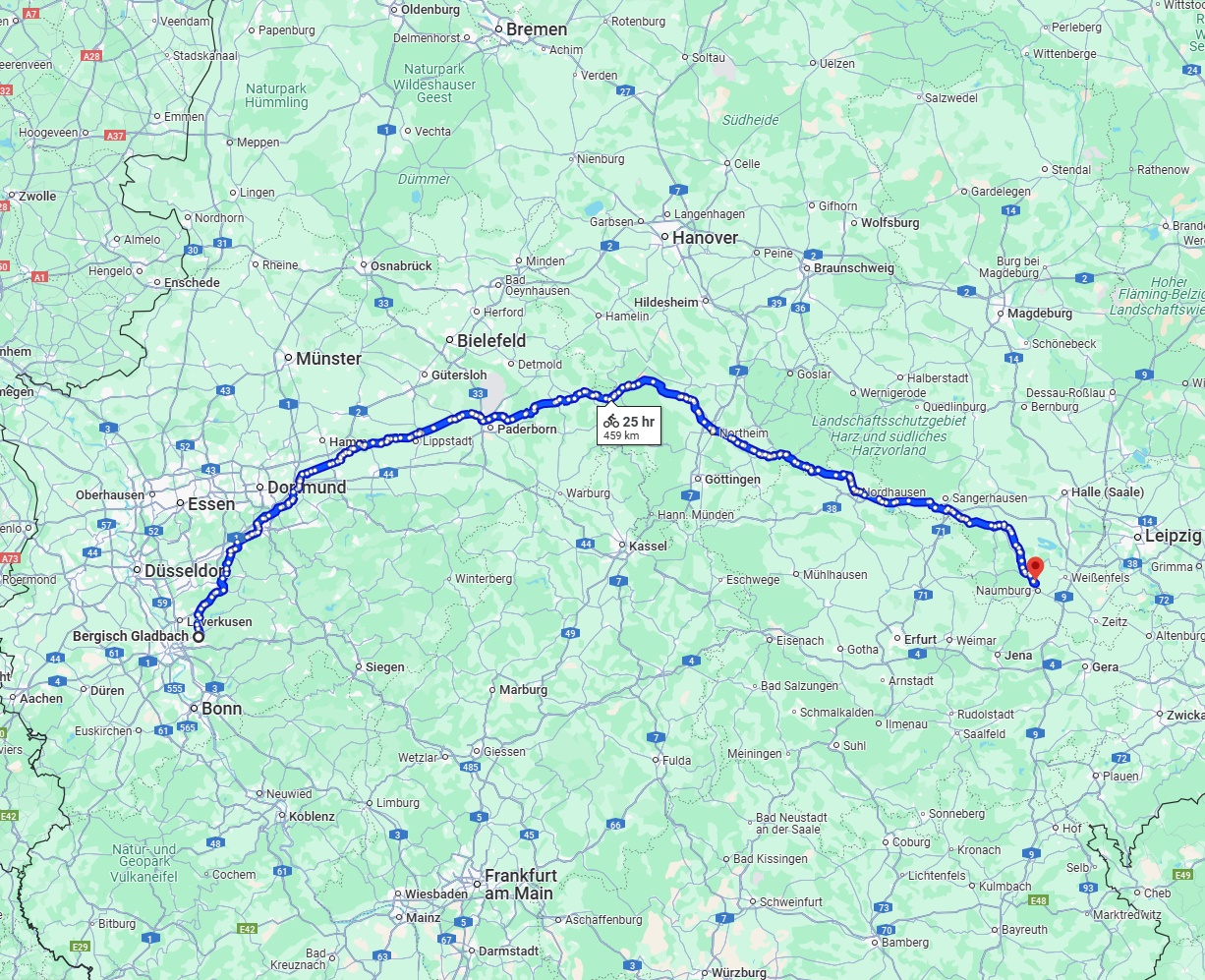 Anreise von Bergisch Gladbach Zu Saale Über 