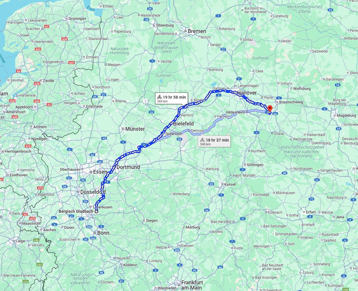 Anreise von Bergisch Gladbach Zu Salzgitter Über 